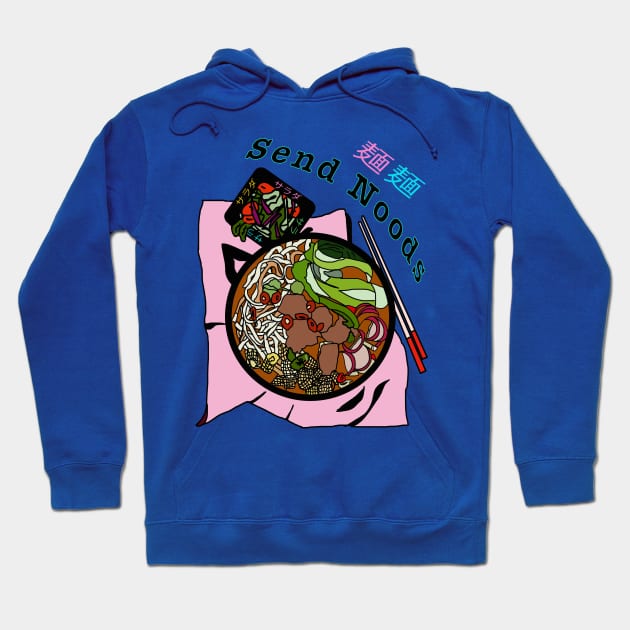 Send Noods - Japanese Ramen Noodle Soup Hoodie by By Diane Maclaine